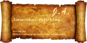 Janecskai Achilles névjegykártya